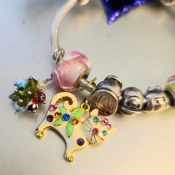 Chamilia 925 Charm Bracelet 11 Charms - Picture 2 of 5